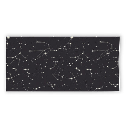 Black And White Zodiac Stars Print Beach Towel