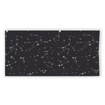 Black And White Zodiac Stars Print Beach Towel