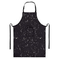 Black And White Zodiac Stars Print Bib Apron With Pocket