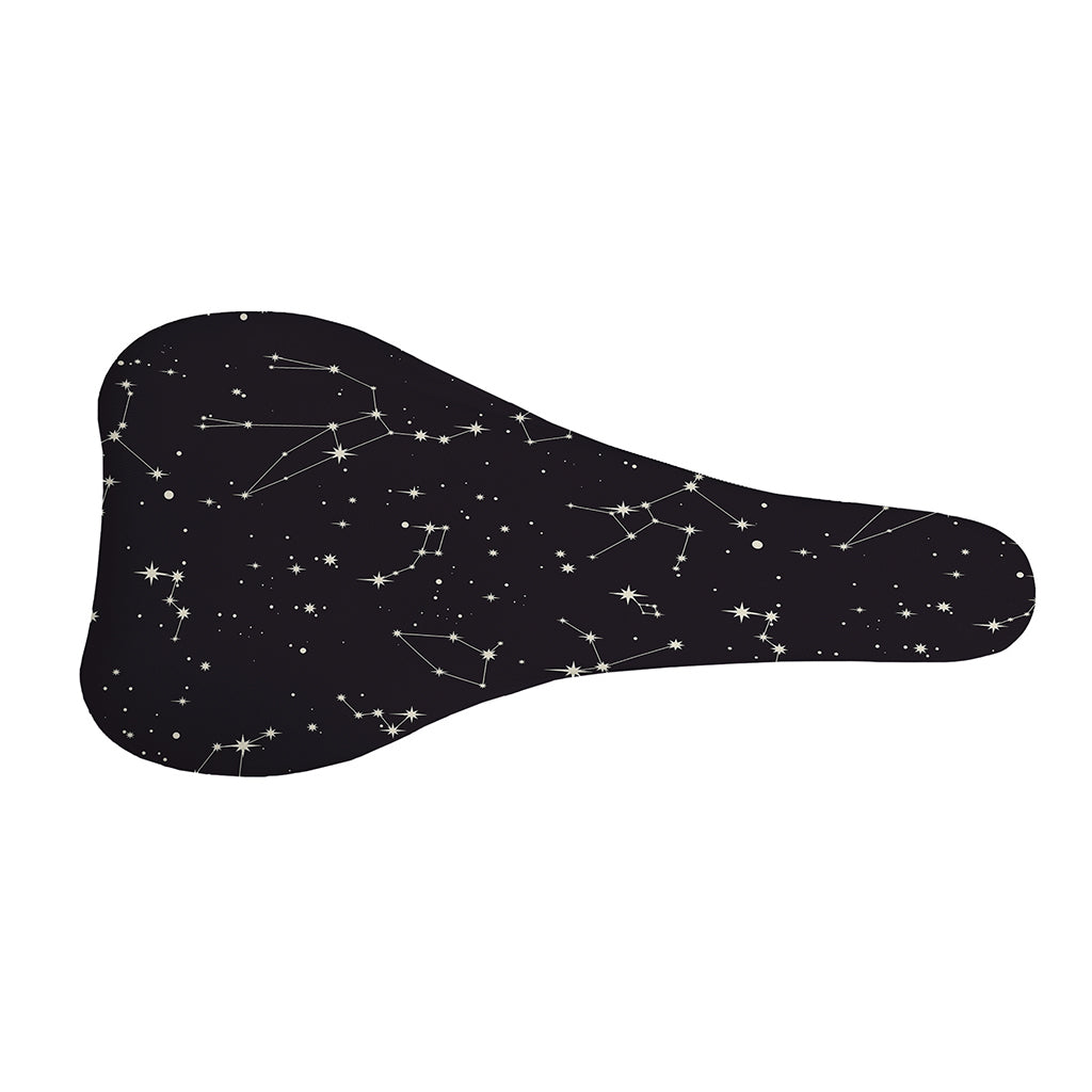 Black And White Zodiac Stars Print Bicycle Seat Cover