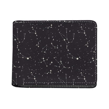 Black And White Zodiac Stars Print Bifold Wallet