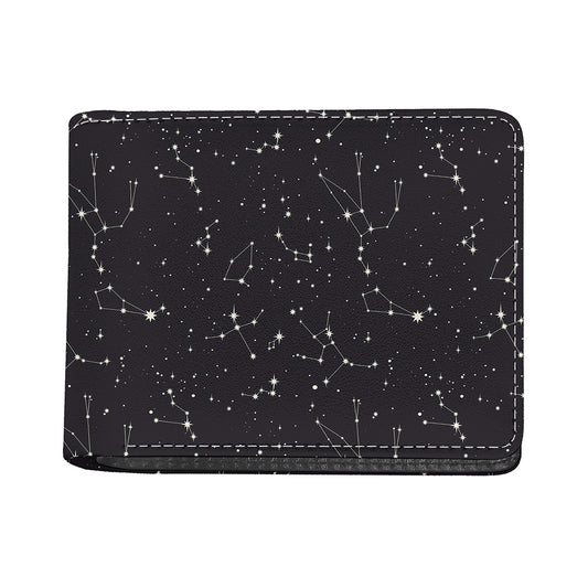 Black And White Zodiac Stars Print Bifold Wallet