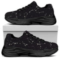 Black And White Zodiac Stars Print Black Chunky Shoes
