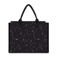 Black And White Zodiac Stars Print Canvas Tote Bag
