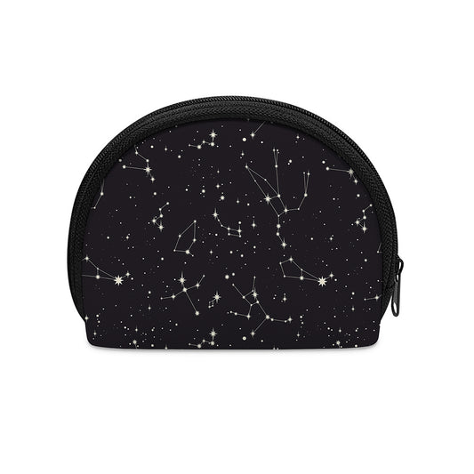 Black And White Zodiac Stars Print Coin Purse