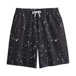 Black And White Zodiac Stars Print Cotton Shorts
