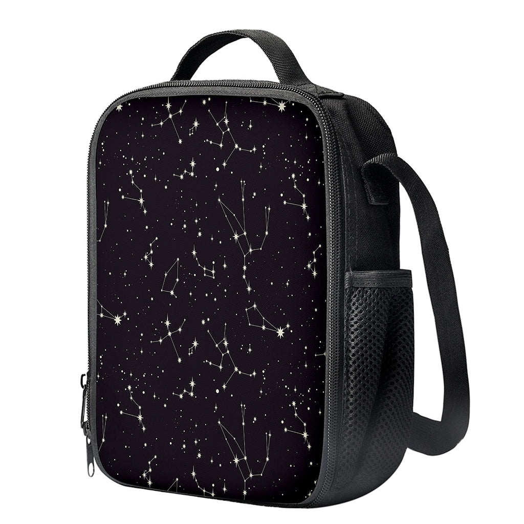 Black And White Zodiac Stars Print Crossbody Lunch Bag