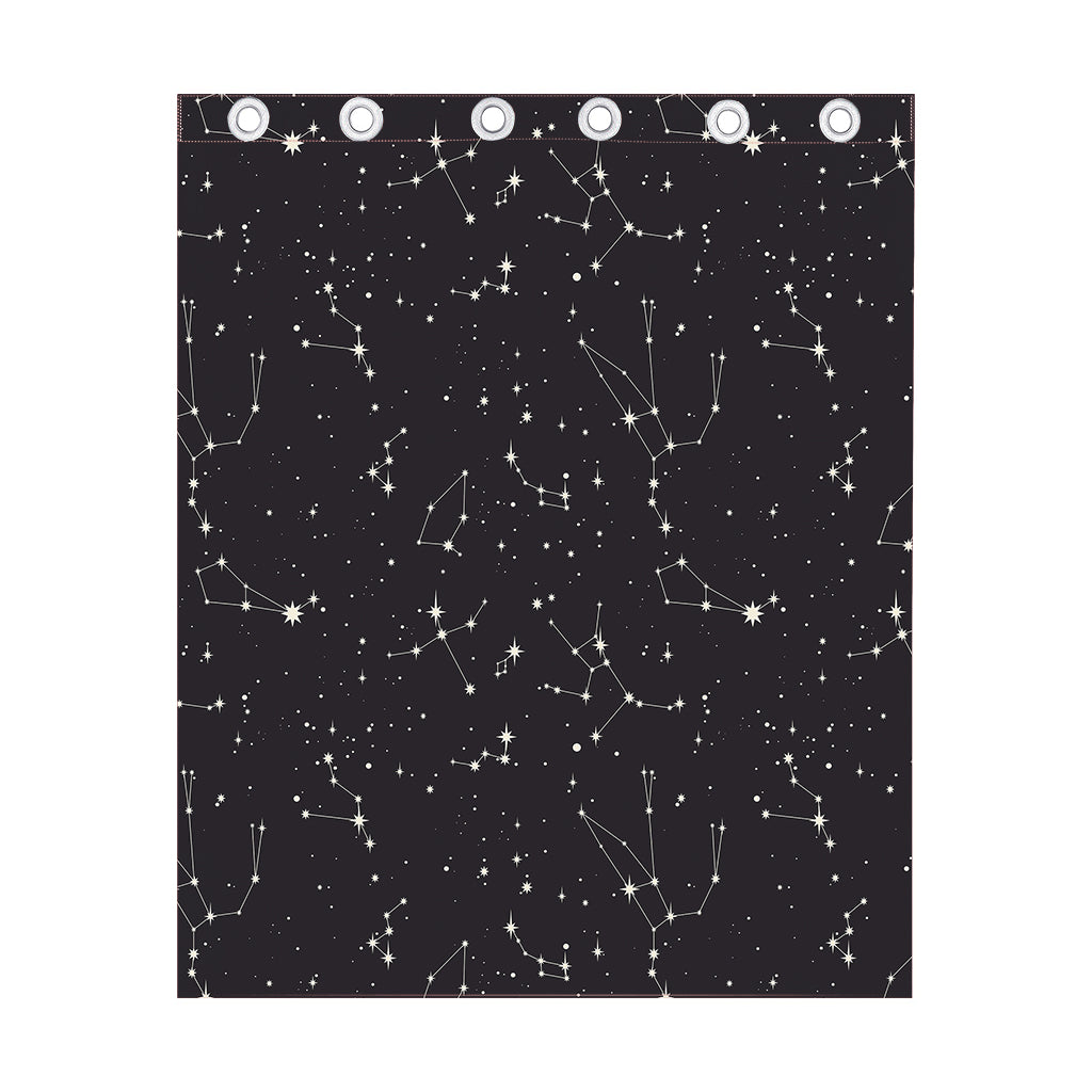 Black And White Zodiac Stars Print Curtain
