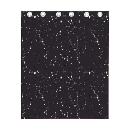 Black And White Zodiac Stars Print Curtain