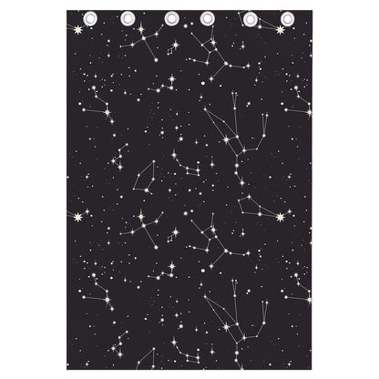 Black And White Zodiac Stars Print Curtain