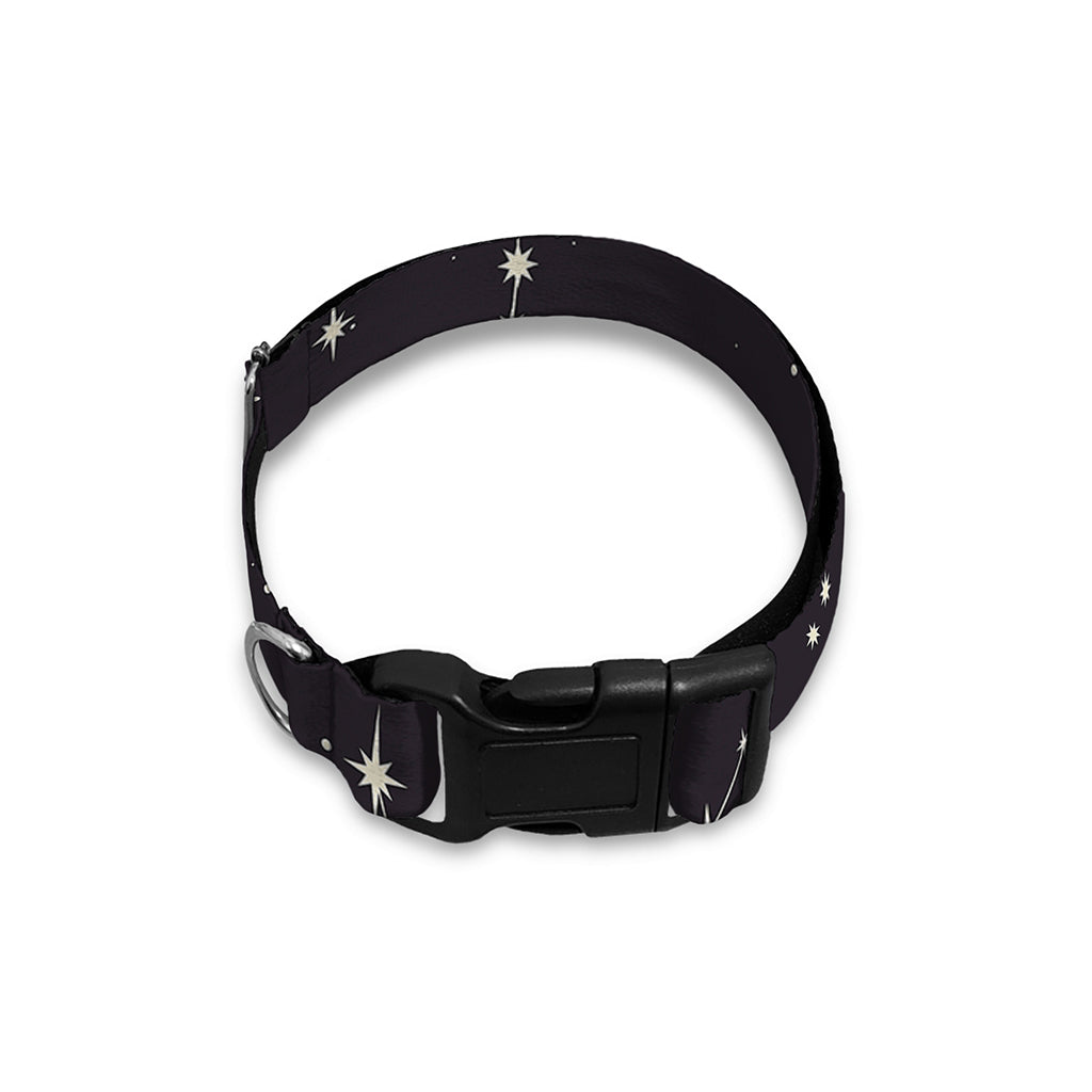 Black And White Zodiac Stars Print Dog Collar
