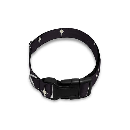 Black And White Zodiac Stars Print Dog Collar