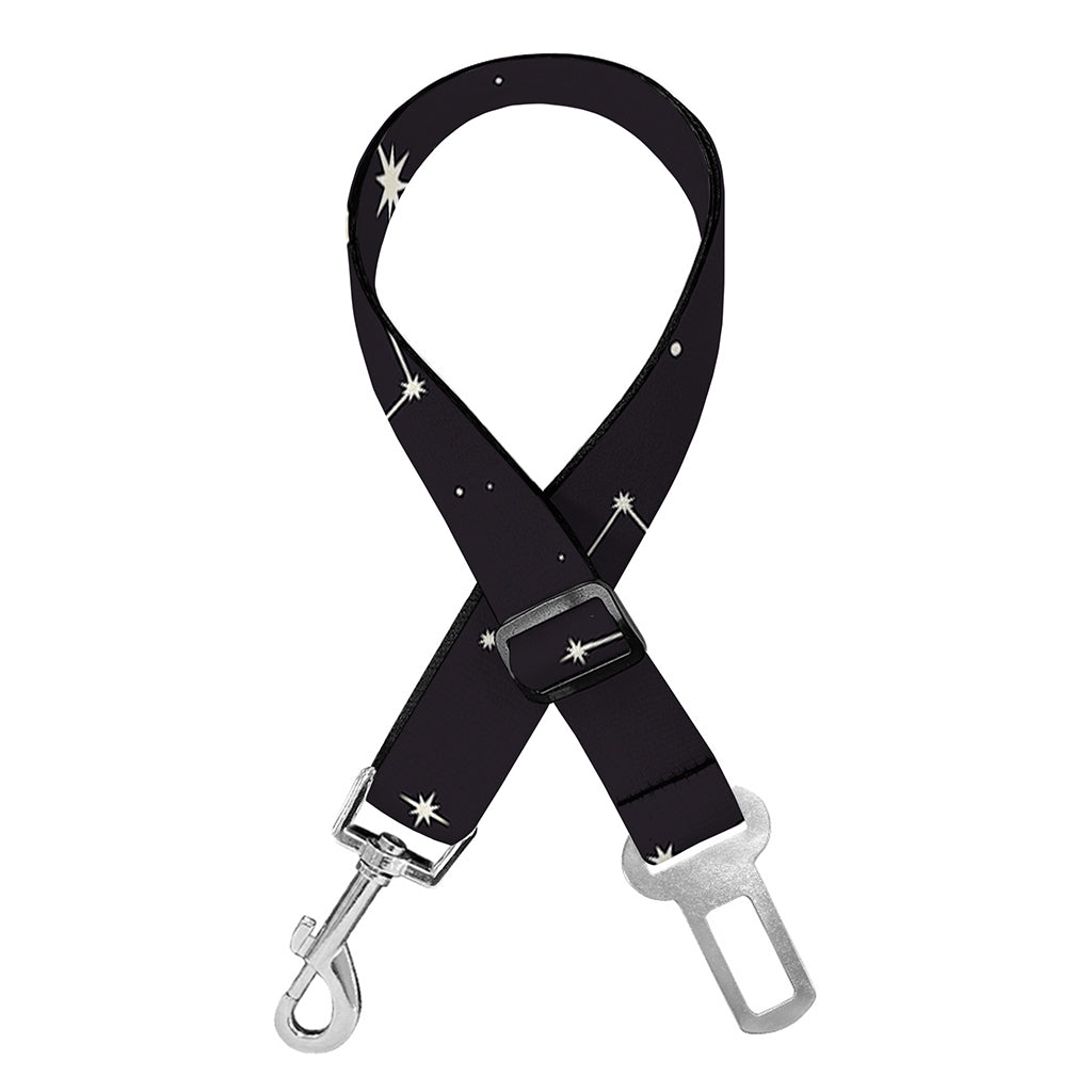 Black And White Zodiac Stars Print Dog Seat Belt