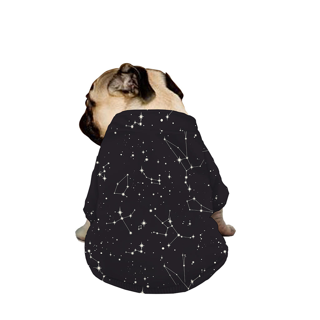 Black And White Zodiac Stars Print Dog Zip Up Jacket