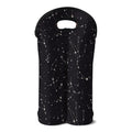 Black And White Zodiac Stars Print Double Neoprene Wine Tote