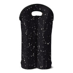 Black And White Zodiac Stars Print Double Neoprene Wine Tote