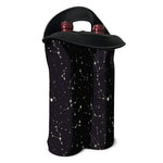 Black And White Zodiac Stars Print Double Neoprene Wine Tote