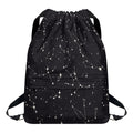 Black And White Zodiac Stars Print Drawstring Backpack