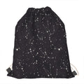 Black And White Zodiac Stars Print Drawstring Bag