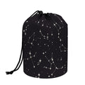 Black And White Zodiac Stars Print Drawstring Makeup Bag