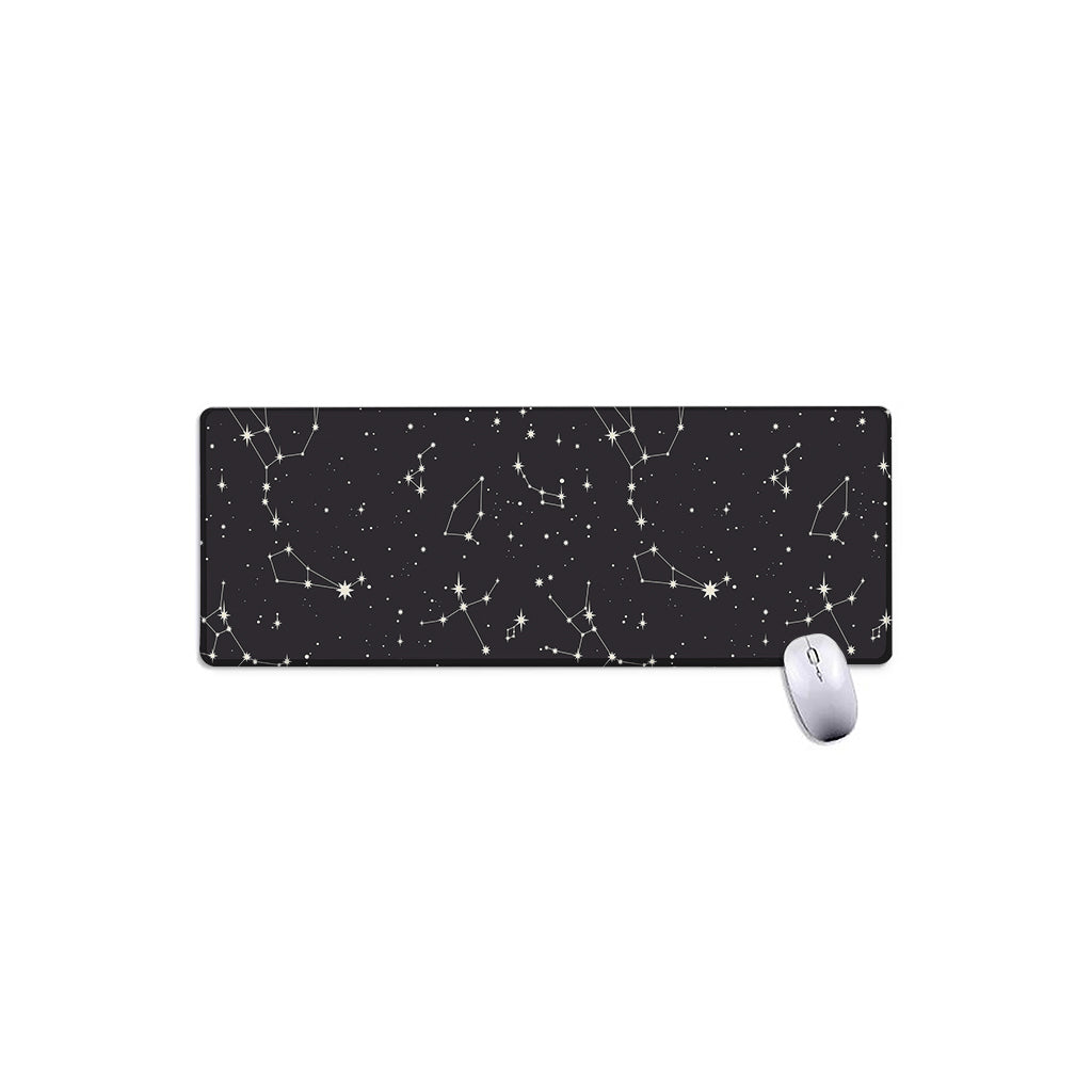 Black And White Zodiac Stars Print Extended Mouse Pad