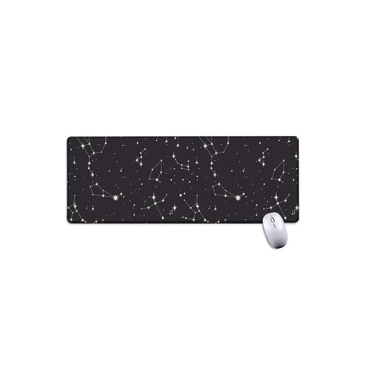 Black And White Zodiac Stars Print Extended Mouse Pad