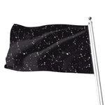 Black And White Zodiac Stars Print Flag