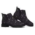 Black And White Zodiac Stars Print Flat Ankle Boots