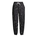 Black And White Zodiac Stars Print Fleece Lined Knit Pants