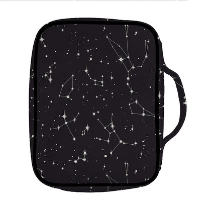 Black And White Zodiac Stars Print Front Pocket Bible Bag