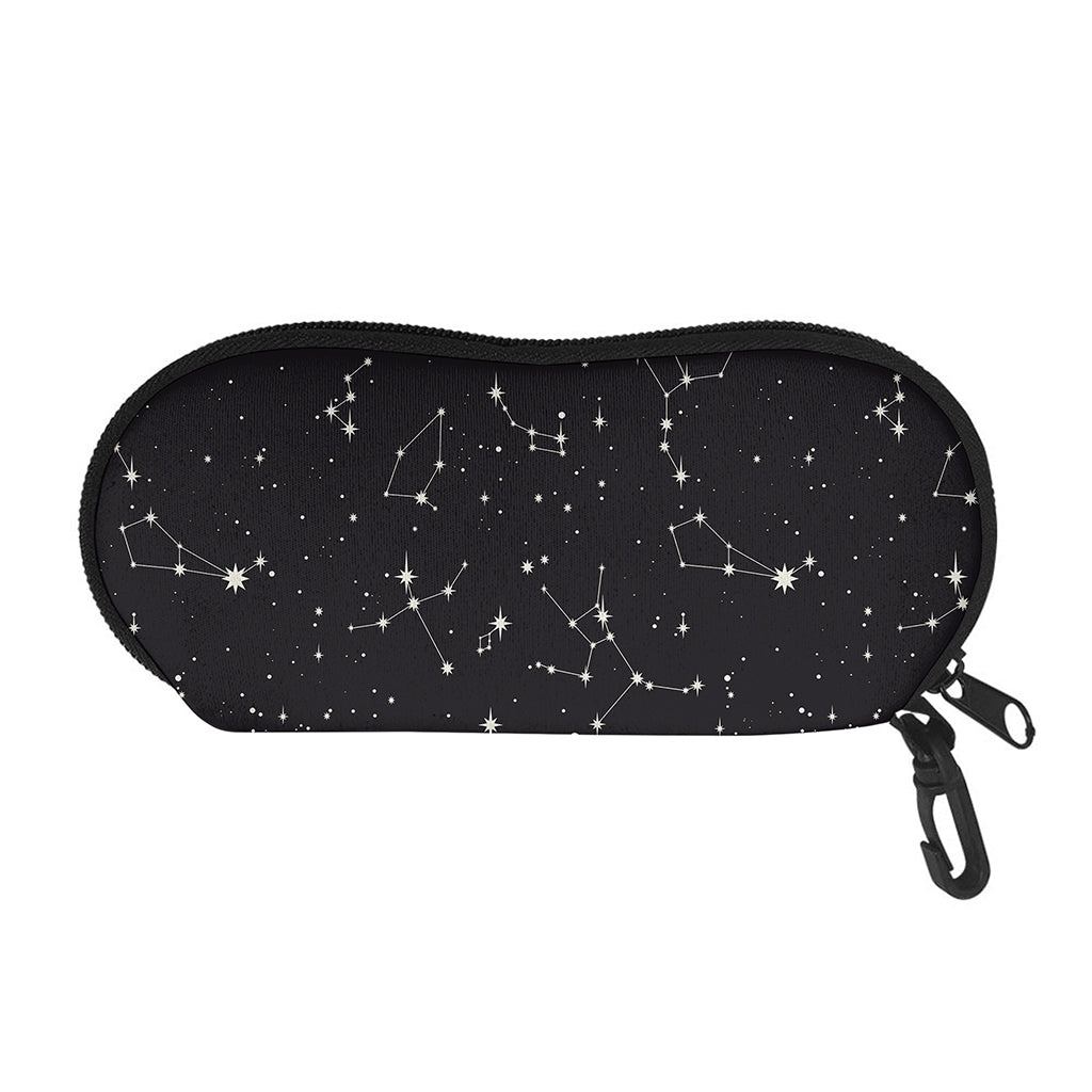 Black And White Zodiac Stars Print Glasses Case