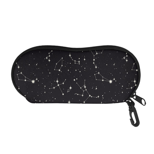 Black And White Zodiac Stars Print Glasses Case