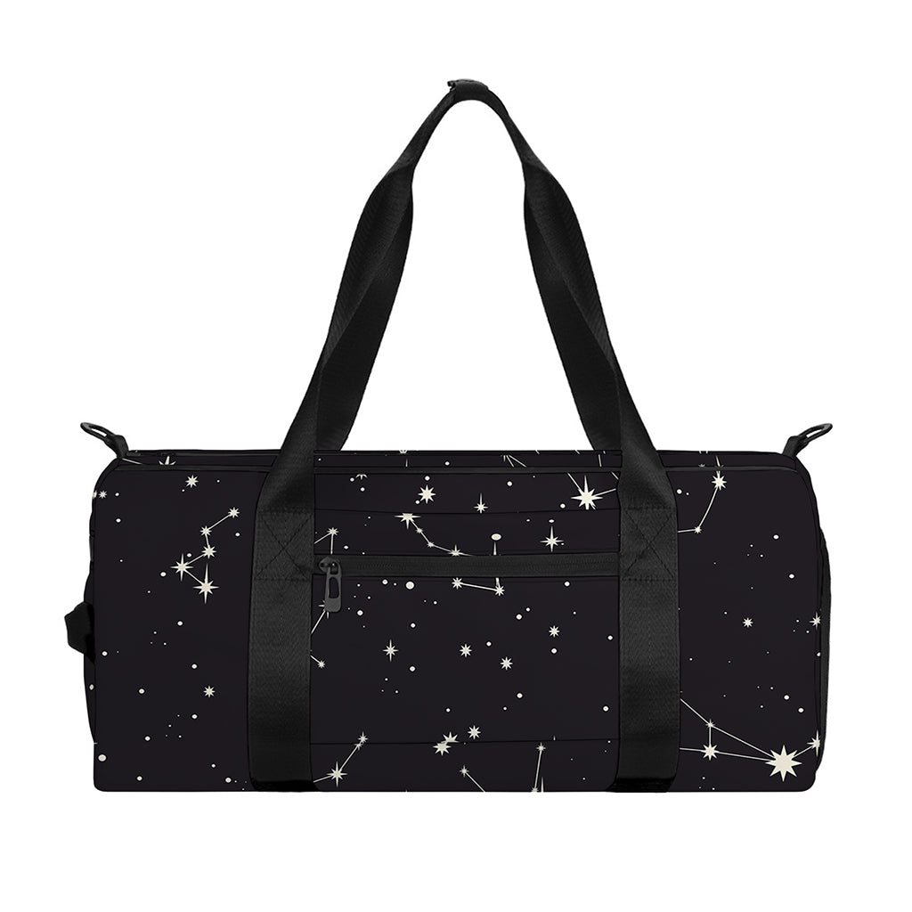 Black And White Zodiac Stars Print Gym Bag