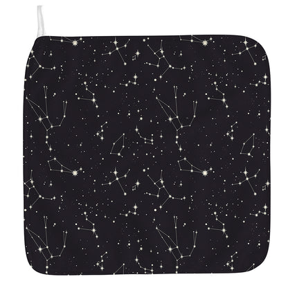 Black And White Zodiac Stars Print Hand Towel