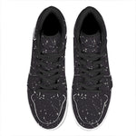 Black And White Zodiac Stars Print High Top Leather Sneakers