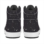 Black And White Zodiac Stars Print High Top Leather Sneakers