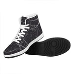 Black And White Zodiac Stars Print High Top Leather Sneakers