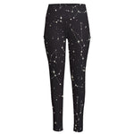 Black And White Zodiac Stars Print High-Waisted Pocket Leggings