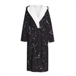 Black And White Zodiac Stars Print Hooded Bathrobe
