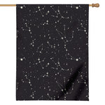 Black And White Zodiac Stars Print House Flag