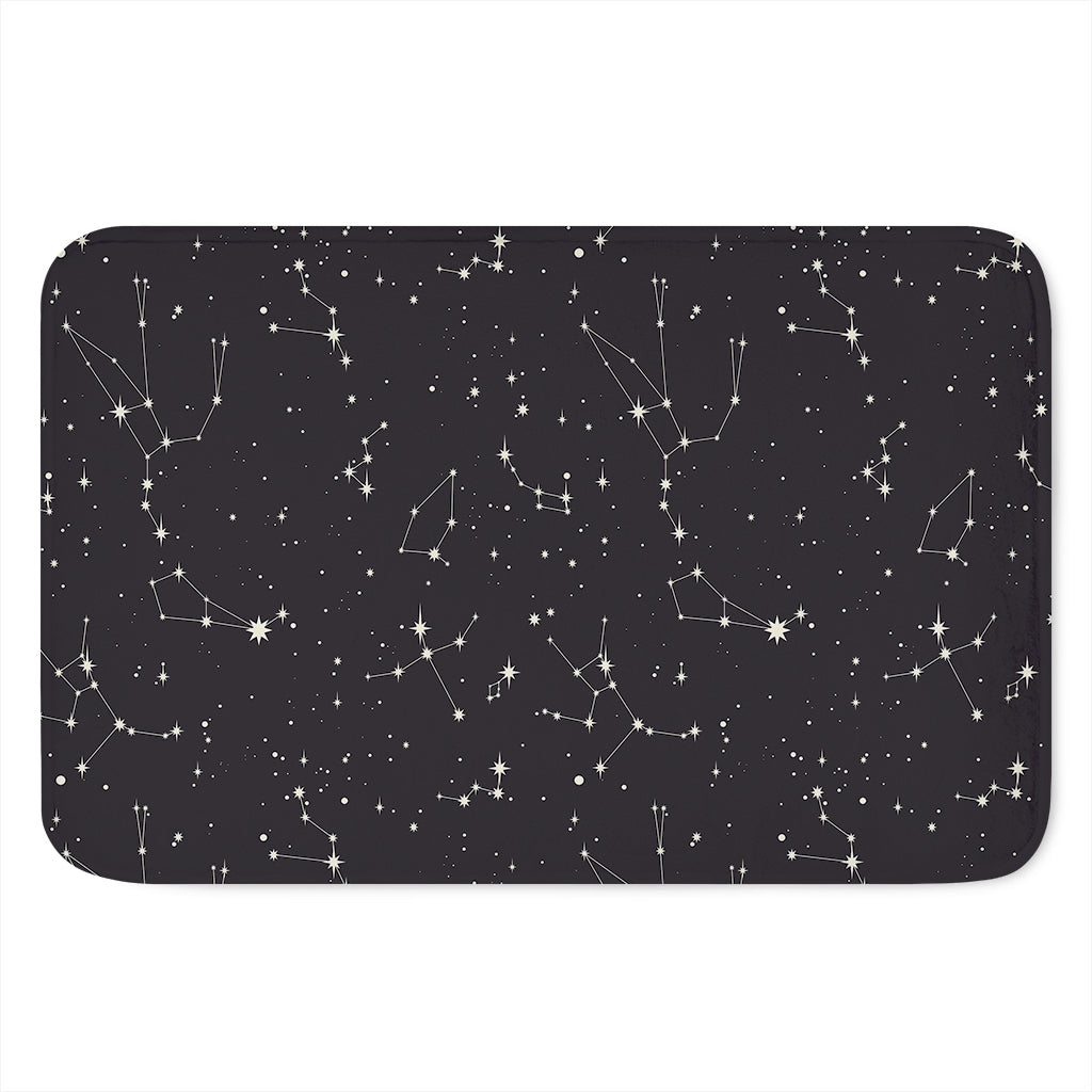 Black And White Zodiac Stars Print Indoor Door Mat