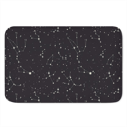 Black And White Zodiac Stars Print Indoor Door Mat