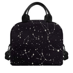 Black And White Zodiac Stars Print Insulated Lunch Bag