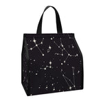 Black And White Zodiac Stars Print Insulated Lunch Tote