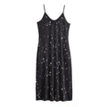 Black And White Zodiac Stars Print Jersey Midi Cami Dress