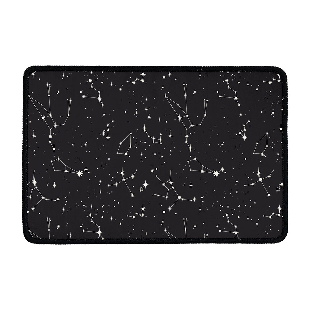 Black And White Zodiac Stars Print Kitchen Mat