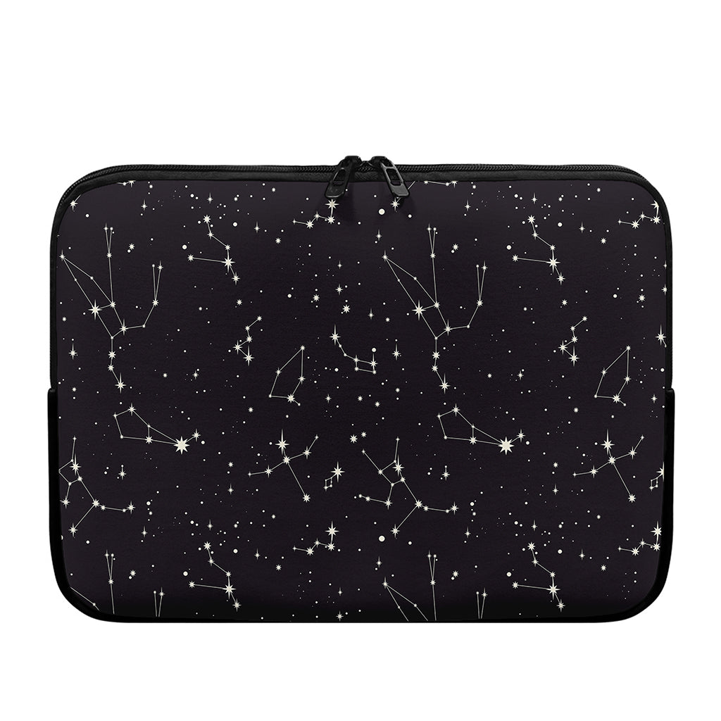Black And White Zodiac Stars Print Laptop Sleeve