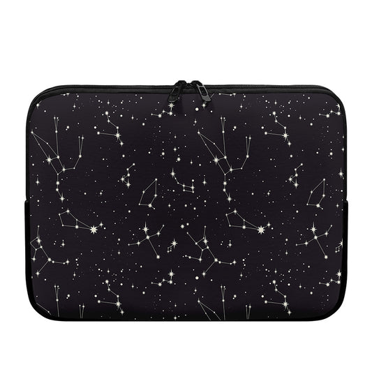 Black And White Zodiac Stars Print Laptop Sleeve