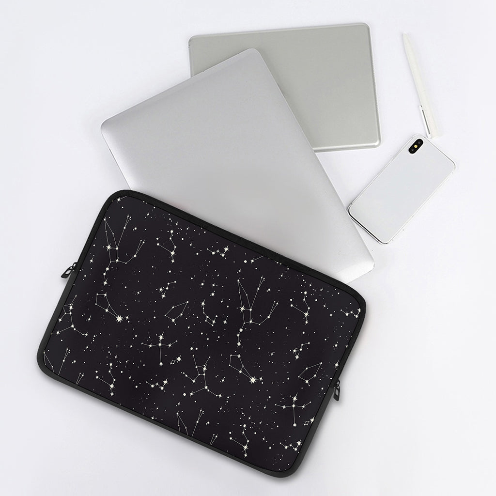 Black And White Zodiac Stars Print Laptop Sleeve