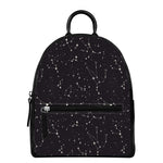 Black And White Zodiac Stars Print Leather Backpack
